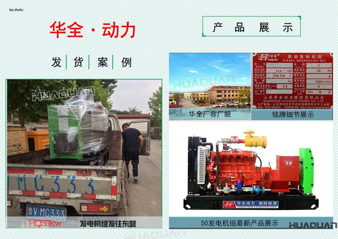 6月16日東營(yíng)客戶(hù)在華全采購(gòu)的50kw發(fā)電機(jī)組出廠